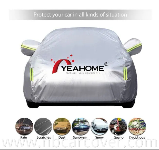 All Weather Protection Car Covers Silver Coating Material